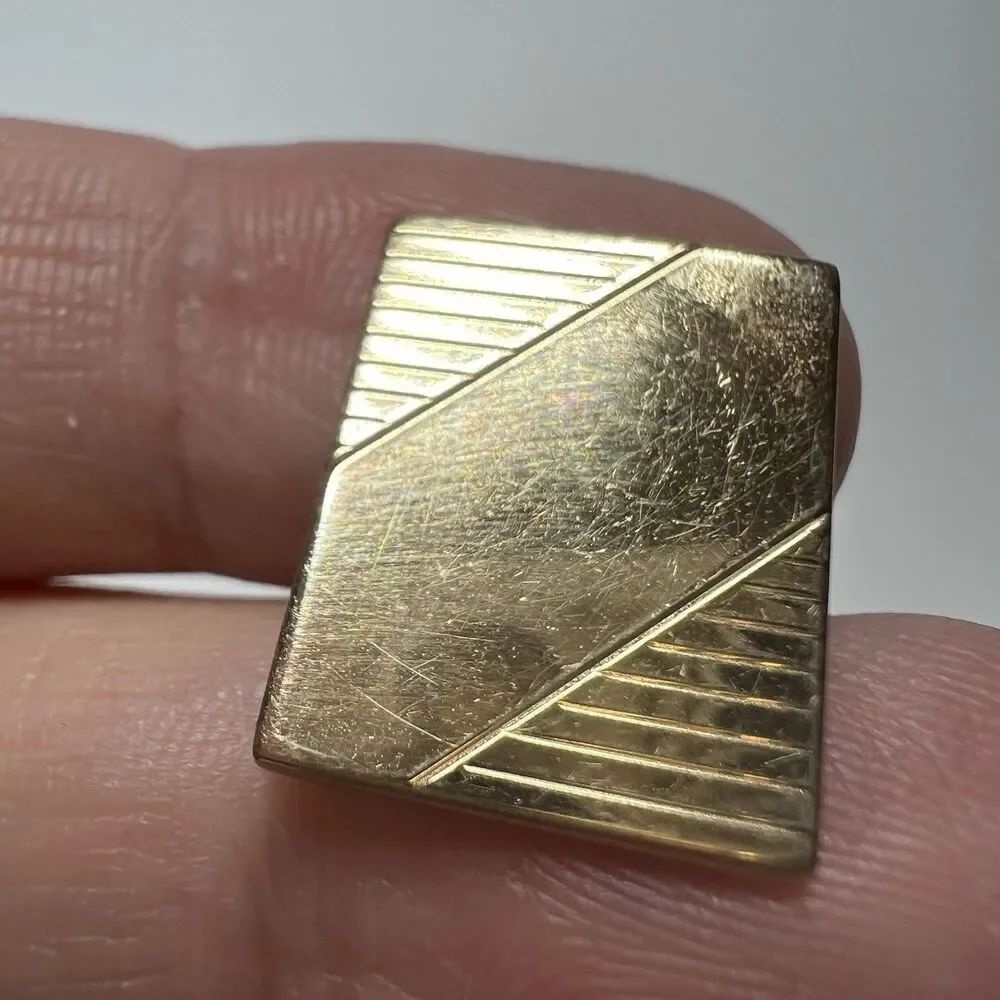 Vintage Swank 1/20 12K GF Cufflinks Gold Filled Rectangle Etched Mid Century